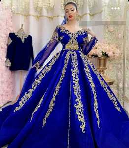 STYLISH PUFFY CAFTAN DRESS WITH EMBROIDERY OF DABKA, CRYSTAL GLASS BEADS,GLASS STONE WORK FOR PARTY-WEAR @ 2022 - Product Image 1