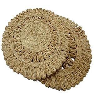 Sous-verres en jute de haute qualité au meilleur prix, design rond vintage, sets de table pour la cuisine, tapis pour table à manger, décoration de la maison JC02 - Product Image 6