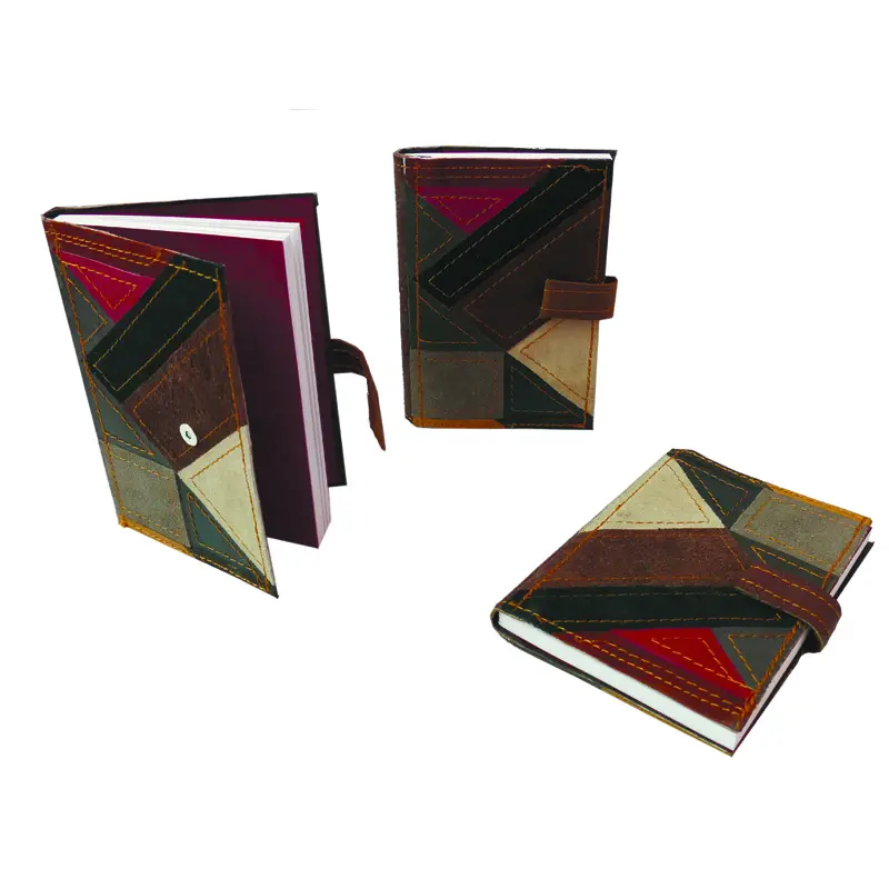 Handmade Lokta Paper und Leather Quilted Journal Book