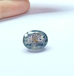 Natural Super siete amatista rutilo piedra preciosa facetada corte cabujón forma ovalada - Product Image 6