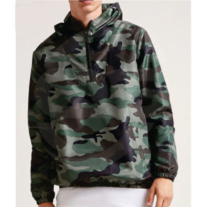 Vente en gros logo personnalisé, veste coupe-vent à capuche rouge motif imperméable pour hommes - Product Image 1