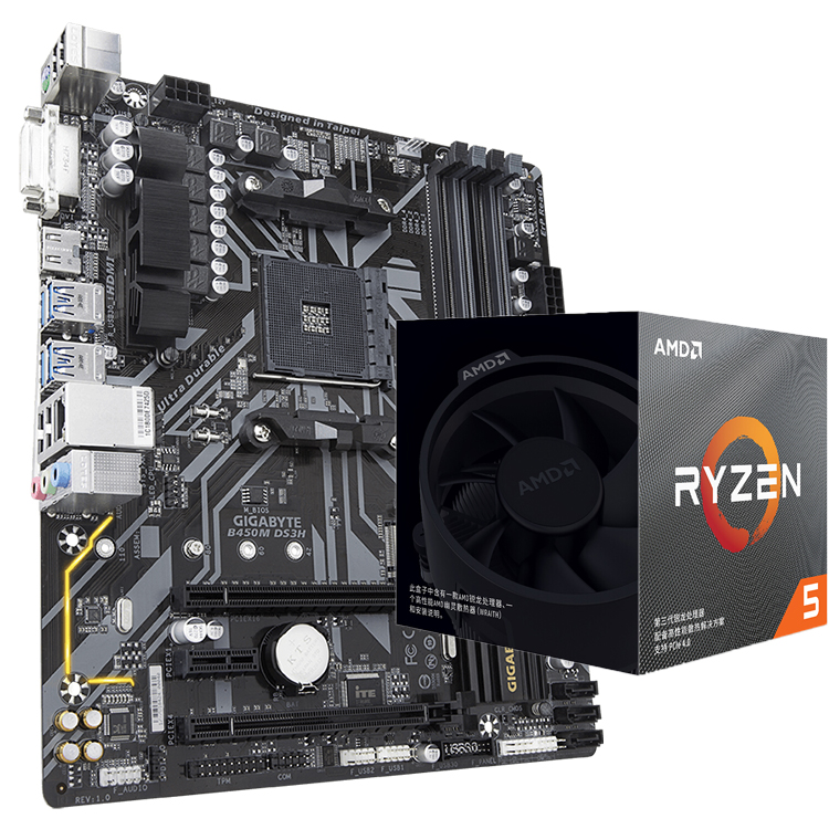GIGABYTE B450M DS3H Micro ATX Motherboard for AMD Ryzen 5 5600G