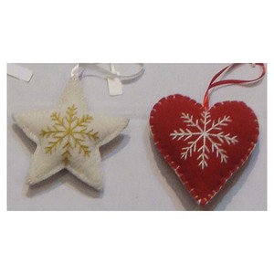 <b>Star</b> & Heart Shape Christmas Hanging Decoration - Product Image 1