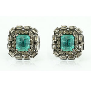 14K Solid สีเหลืองทองธรรมชาติปูเพชรออกแบบทับทิมพลอยแฮนด์เมดผลักดันกลับสตั๊ดต่างหูเครื่องประดับขายส่ง - Product Image 1