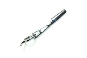 Rasoir à lame unique en acier inoxydable pour coiffeurs - Outil de coiffage et de mise en forme - Finition polie - Product Image 3