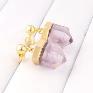 New Fashion Faceted Cut Natural Amethyst Drop <b>Earring</b> Brass Gold Filled Jewelry <b>Earring</b> Classic Design Drop Dangle <b>Earrings</b> Gift - Product Image 6