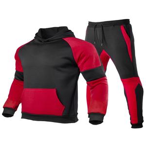 Sudadera de retazos sólidos para hombre, pantalones de chándal para correr, traje deportivo de invierno, cálido, gimnasio, Fitness, conjunto de sudaderas con capucha, características de maternidad - Product Image 1