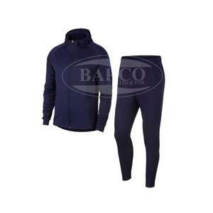 Survêtement d'hiver pour hommes de haute qualité en polaire de coton fermeture à glissière complète avec cuir imprimé grande taille XL - Product Image 6