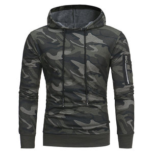 เสื้อฮู้ดลายพรางสไตล์ลำลองสำหรับผู้ชายเสื้อโค้ทผ้าฟลีซถักผ้าฝ้าย100% ขายส่งเสื้อกันหนาวหนาไซส์พิเศษ - Product Image 1