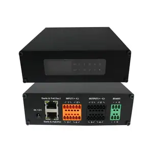 Dante Network 4 in 4 out DSP Audio Transmitter supports POE power supply