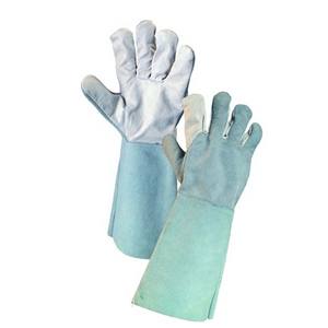 Guantes de seguridad más vendidos Cuero de grano de cabra con forro polar Función anticorte Guantes de soldadura de cuero dividido en la espalda - Product Image 4