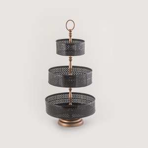 ขายส่งงานเลี้ยงวันเกิดตกแต่งเค้กแต่งงานที่ให้บริการจานโลหะรอบกุหลาบทองยืนคัพเค้ก - Product Image 2