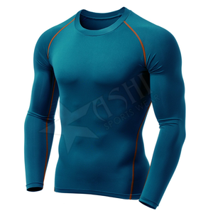 Camiseta de compresión de manga larga para hombre, camiseta transpirable de talla grande Unisex, camiseta de compresión Unisex en blanco - Product Image 6