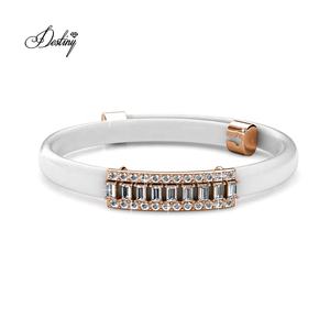 <span class=keywords><strong>Pulsera</strong></span> de Cuero Negro Daisini Adornada con Cristales <span class=keywords><strong>Swarovski</strong></span> <span class=keywords><strong>Pulsera</strong></span> Redonda de Lujo para Mujer - Product Image 5