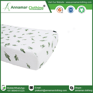 100% Organic Cotton Knitted Customized Baby Fitted Crib Sheet with Private Label Top Selling High Quality Cotton Crib Sheet - Product Image 4