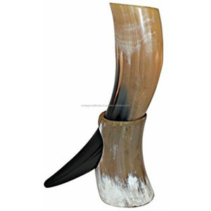 Viking Styled Polished Medieval Drinking Horn with Stand Unique <b>Novelty</b> <b>Gift</b> From India by Vintage Craft for Export - Product Image 4