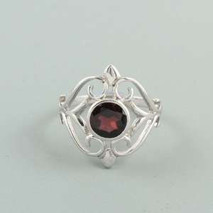 Design élégant éblouissant classique à la recherche de pierres précieuses de grenat rouge bague de bijoux de mode en argent sterling 925 - Product Image 2