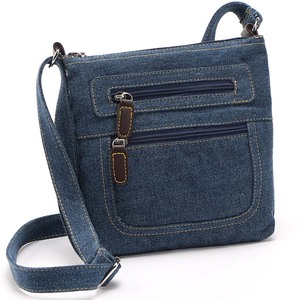 Sac bandoulière en jean bleu le plus vendu pour hommes adultes, court, antivol, isolé, antibactérien, double sangle, fermeture éclair, logo personnalisé - Product Image 2
