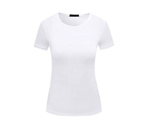 Precio barato moda liso cuello redondo de gran tamaño mujeres gimnasio camiseta para correr ropa deportiva casual en blanco verano algodón camisetas - Product Image 2
