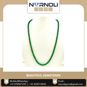 Chaîne de perles d'émeraude personnalisée perles de collier de conception de 45 cm de longueur du fabricant indien - Product Image 2