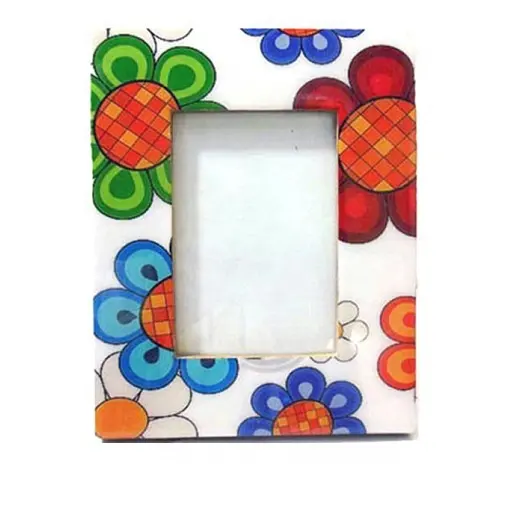 Wood Floral Enamel Photo Frame 4x6 Gifted & Promotion Items / Home Decor / Table Top Photo Frame