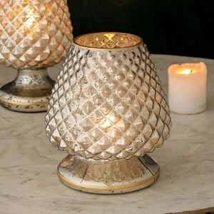 Mercury Embossed Glass <b>Tealight</b> <b>Holder</b> - Product Image 2