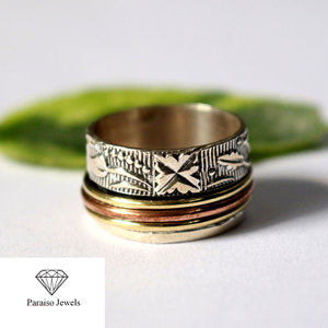 Modern Design High Quality <b>Spinner</b> Handmade <b>Ring</b> 925 Sterling Silver Jewelry Wholesale Factory Price - Product Image 1