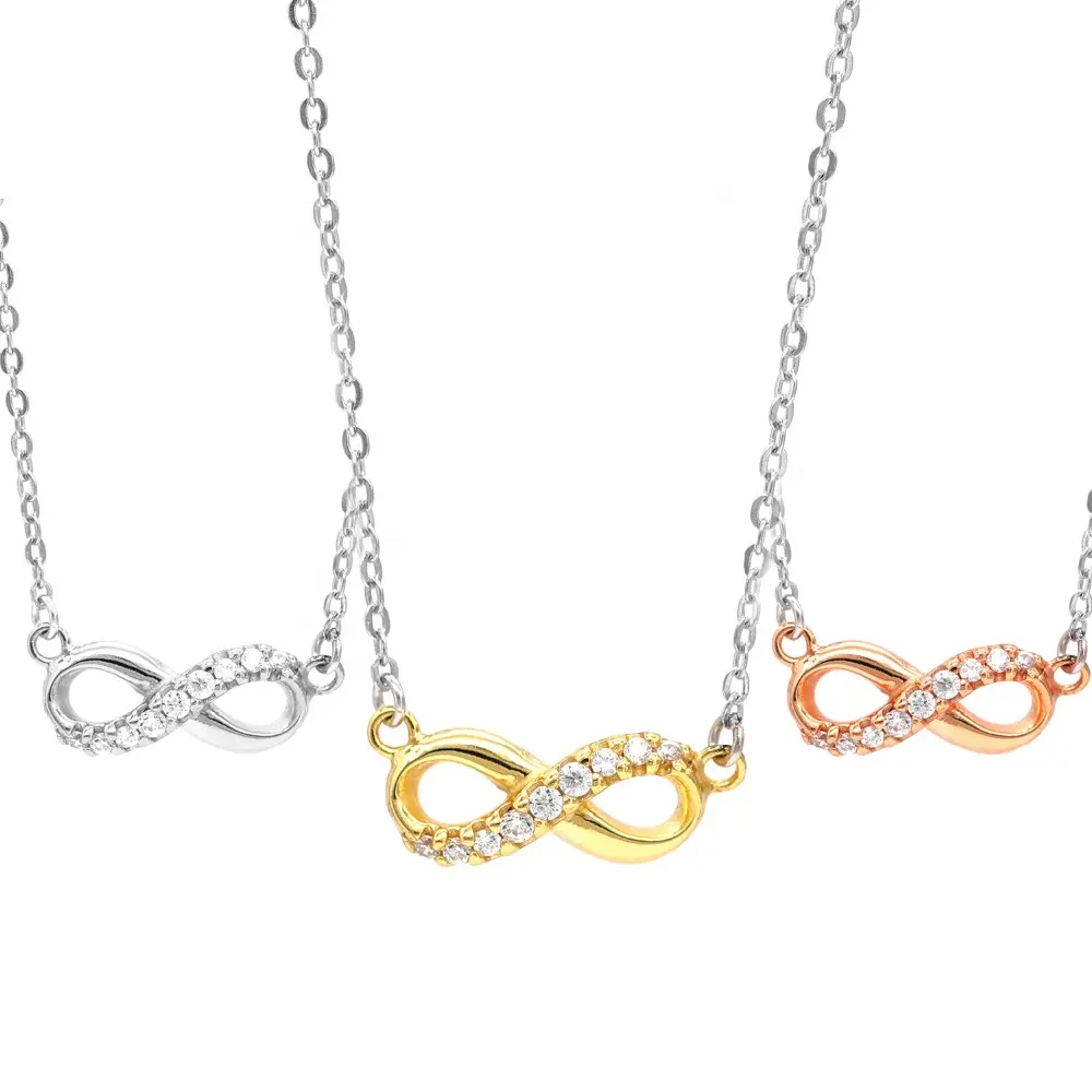 925 Sterling Silver Jewelry Rhodium Plated Necklace Gold Plated Jewelry Necklace Infinity Necklace Jewelry Women
