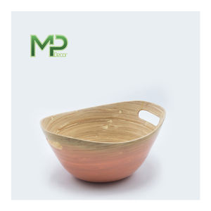 Cuenco de bambú pintado de vida natural hecho a mano de alta calidad, artesanía artesanal de Vietnam en productos de bambú - Product Image 1