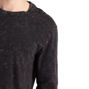 T-shirts à manches longues Tie-Dye personnalisés OEM, coupe ajustée, séchage rapide, col rond, noir, 100% coton, pour hommes – Vente chaude - Product Image 3