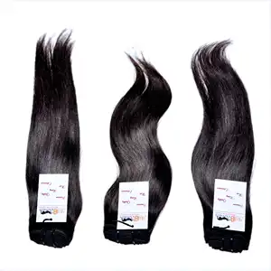 Muestra al por mayor de tejido de cabello humano indio crudo, precio de fábrica pelo de templo indio crudo, paquetes de cabello peruano virgen indio crudo - Product Image 1
