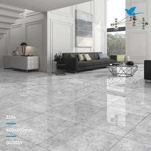 Porcelanato กระเบื้องพอร์ซเลนมันเงาสีเบจสีเทามันวาวสูงกระเบื้องปูพื้นเซรามิกสำหรับโครงการโรงแรม - Product Image 6