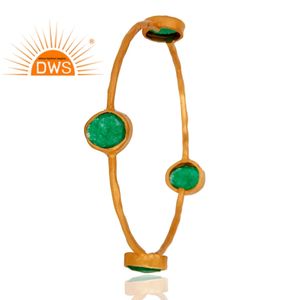 Best Selling 2026 Sterling <b>Silver</b> Natural Green Aventurine Gemstone <b>Bangle</b> for <b>Women</b> Jewelry Manufacturer - Product Image 2