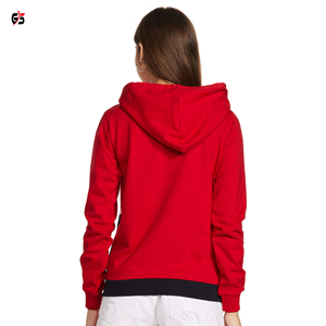 Vente en gros de sweat à capuche pour femme avec fermeture éclair, 100% coton polaire, logo personnalisé, impression brodée, manches complètes - Product Image 6