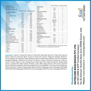 Tableta Multivitamínica para Hombres, Repone Vitaminas y Minerales, Certificación GMP, Healthoxide - Product Image 2