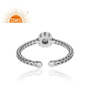 Dainty Oxidized Solid 925 Silver Ring Designer Jewelry Wholesale Crystal Gemstone Ring Jewelry - Product Image 4