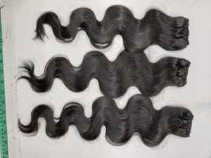 Real 100% cabello humano cuerpo onda máquina doble trama paquetes con cierre de encaje HD frontales proveedor de cabello de alta calidad - Product Image 5