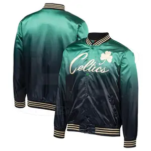 Custom embroidered Baseball Satin Jacket 100 % Polyester Custom Satin baseball bomber varsity jackets / College Letterman