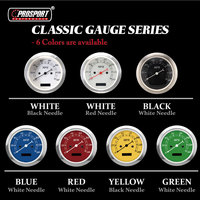 Pour PSE6GCC-RW Nouveau Kit de Jauge Classique Série Rouge 85mm 52mm avec Aiguille Blanche, Compteur de Vitesse Électrique et Tachymètre de 6 Mètres pour Huile