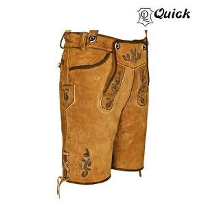 Short de travail bavarois en daim véritable unisexe brodé en cuir taille moyenne en coton pour hommes Lederhosen automne saison taille pour hommes - Product Image 4