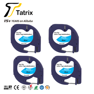 Tatrix 91205 12mm negro sobre azul Compatible con adhesivo térmico etiqueta de plástico cinta de 91205 para <span class=keywords><strong>DYMO</strong></span> <span class=keywords><strong>LetraTag</strong></span> 100T de la impresora - Product Image 3