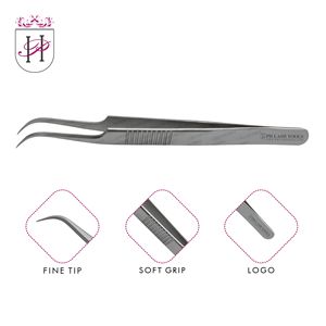 Stainless Steel Fine Curved Eyelash Extension Tweezer with Finger Grip Design with Your Own Logo, Pointed Tip Eyelash Tweezer - Product Image 6