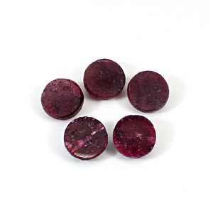 Corindón Rubí, 28.85 Quilates, Corte Redondo Rosa, Lote de 5 Piezas, 10 mm, Piedra Preciosa Suelta - Product Image 2