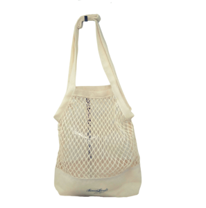 Bolsa de Mano de Mujer de Alta Calidad, Reutilizable, de Algodón Ecológico, con Asas de Malla, Forma Rectangular, Dos Asas, Cierre Abierto, Base Sólida - Product Image 1