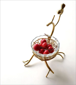 Stylish design Candy Bowl Glass With Metal Stand Wire <b>mesh</b> Fruits Bowl Fancy Finished Beautiful <b>Gold</b> color <b>Top</b> Selling tabletop - Product Image 2