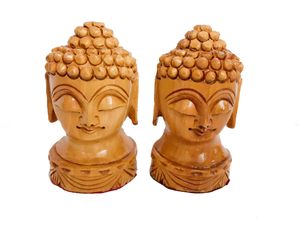<b>Buddha</b> <b>Head</b> Wooden <b>Buddha</b> <b>head</b> statue set of 2 <b>Head</b> Statue table decor items wooden <b>buddha</b> <b>head</b> wooden carving <b>buddha</b> statue - Product Image 3