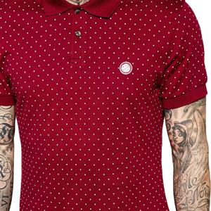 High Quality Soft Touch Jersey <b>Mens</b> Polo <b>Shirt</b> With Polka Dot in <b>Burgundy</b> Color Regular Fitted <b>Men</b> Clothing Wear Wholesales BD - Product Image 3