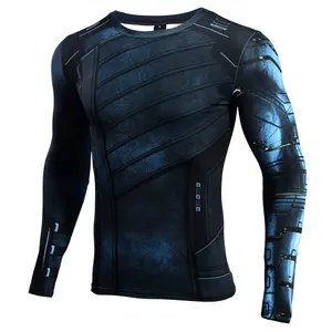 OEM 2020 Vêtements de sport personnalisés avec logo, vêtements de compression pour hommes, t-shirt de compression, rashguard antibactérien respirant - Product Image 1