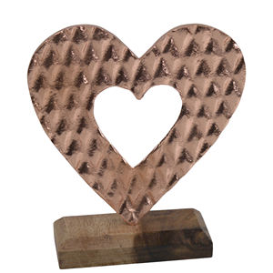 Solid Metal Decorative Ornament Aluminium Table with Silver Plated Heart Design <b>Christmas</b> Decorations - Product Image 6