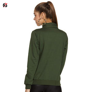 เสื้อกันหนาวผู้หญิง,ผ้าฝ้าย100% นุ่มขนแกะซิปขึ้นสไตล์โลโก้ที่กำหนดเองคอเต่าแขนเต็ม - Product Image 6